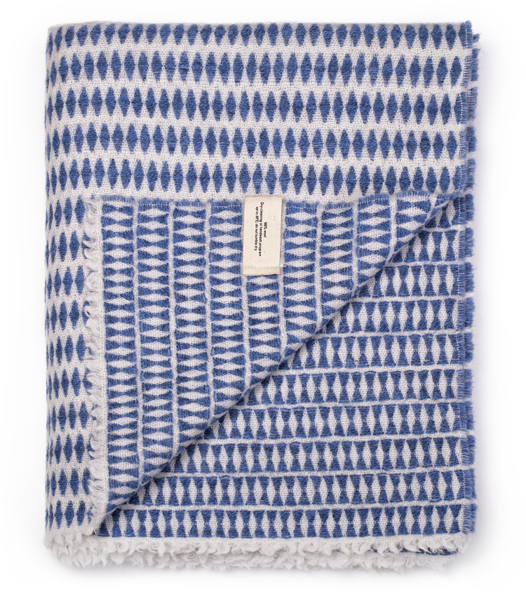 HARLEQUIN throw blue – Kelpman Textile